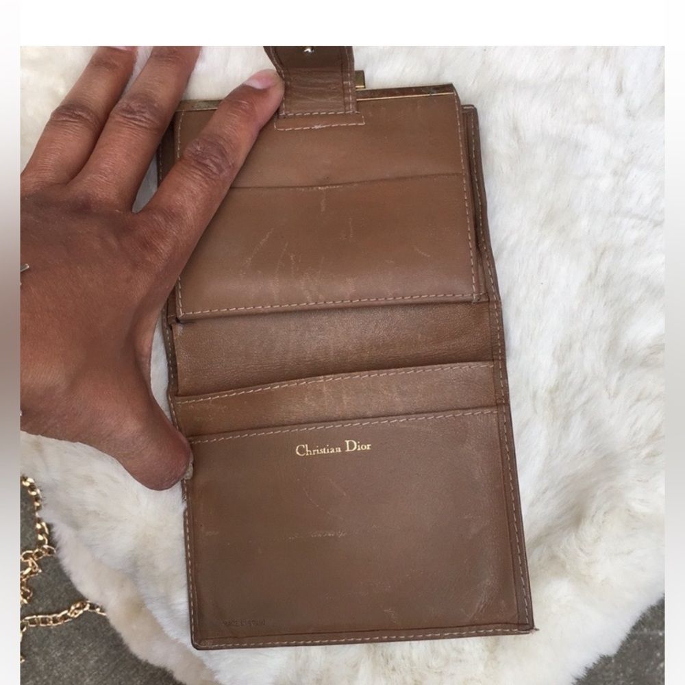 EUC VTG 💯Authentic ‼️CHRISTIAN DIOR‼️Honeycomb Monogram Leather Wallet - Picture 5 of 6